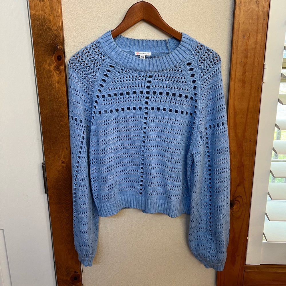 Sisstrevolution Blue Peakaboo Sweater in Blue